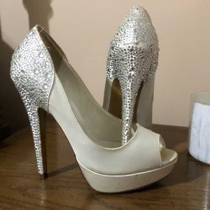 Jeweled Heel Pumps
